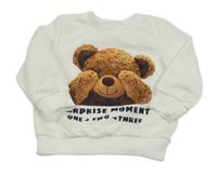 Biela ľahká mikina s medvěďom