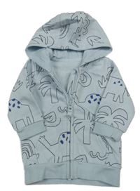 Svetlomodrá prepínaci mikina s obrázkami a kapucňou George