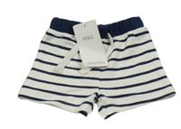 Nové - bielo-tmavomodré pruhované teplákové kraťasy M&S