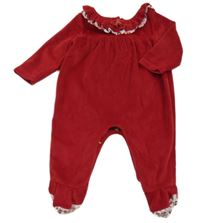 Červený zamatový overal s golierikom George