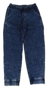 Tmavomodré cuff teplákové rifle 