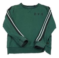 Tmavozelená mikina s pruhom a nápisom RAVAGIO