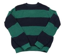 Tmavozeleno-tmaovmodrý pruhovaný svetr Primark