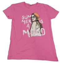 Růžové tričko s dívkou Page one young