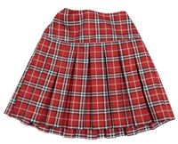 Červeno-bielo-čierna kockovaná skladaná sukňa PRIMARK