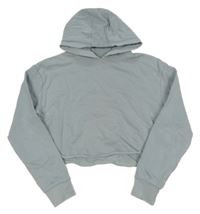 Šedomodrá crop mikina s kapucňou H&M