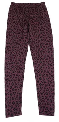 Vínovo-černé leopardí legíny Y.F.K.