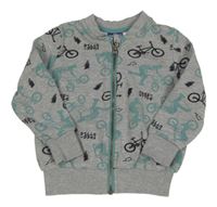 Sivá prepínaci mikina s bicyklami Lupilu