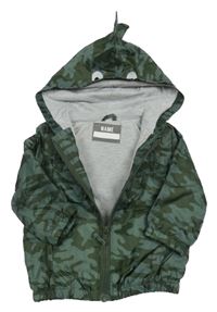 Khaki army šušťáková jesenná bunda s kapucňou
