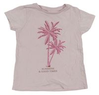 Ružové tričko s palmami Dunnes