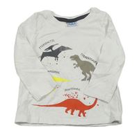 Bílé triko s dinosaury