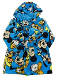Modrý plyšový župan s Mickeym a kamarády a kapucí Disney