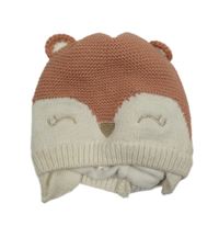 Ružovo-biela čapica s ňufáčikom  a uškami Pusblu