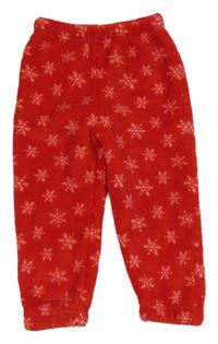 Červené plyšové pyžamové nohavice s vločkami V by Very