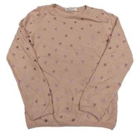 Ružový sveter so srdiečkami H&M