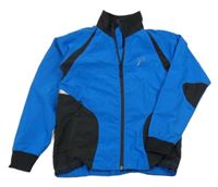 Modro-černá šusťáková jarní bunda s potiskem 