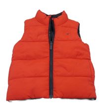 Červeno-tmavomodrá šušťáková zateplená vesta s dinem Matalan