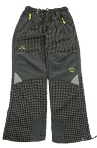 Šedo-černé kostkované outdoorové kalhoty 