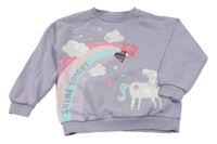 Lila mikina s dúhou a jednorožcom F&F