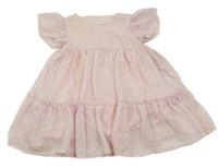 Svetloružové bodkovaná é šifónové šaty Primark