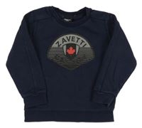 Tmavomodrá mikina s potlačou