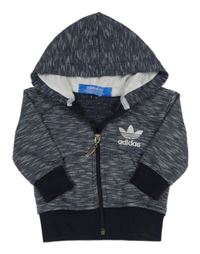 Tmavomodrá melírovaná prepínaci mikina s kapucí Adidas