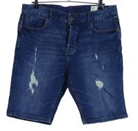 Pánské tmavomodré riflové slim kraťasy s prošoupáním Denim vel. 34