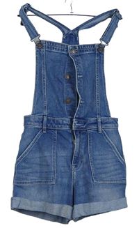 Dámské modré riflové laclové mom kraťasy Hollister 