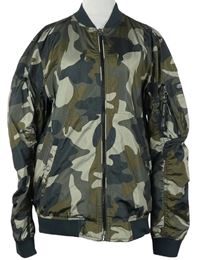 Pánský khaki army šusťákový bomber Pull&Bear