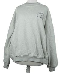 Dámska sivá oversized mikina s logom Adanola