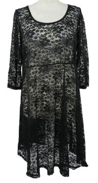 Dámske čierne čipkové šaty E-vie