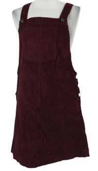 Dámské vínové manšestrové laclové šaty Matalan 