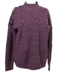 Dámský purpurový melírovaný svetr se stojáčkem Pep&Co