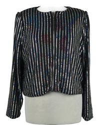 Dámská černá třpytivá crop lehká bunda 