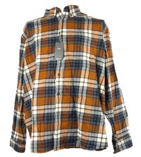 Nové - Pánská cihlovo-tmavomodro-bílá kostkovaná flanelová M&S vel. 4XL