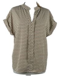 Nové - Dámska hnedo-béžová vzorovaná blúzka Shein