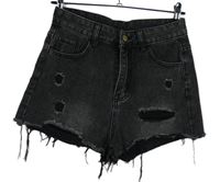 Dámské tmavošedé riflové kraťasy s prošoupáním Shein 