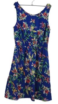 Dámske zafírové kvetované šaty New Look
