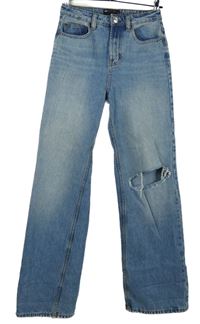 Dámské světlemodré široké rifle s dírou Asos 