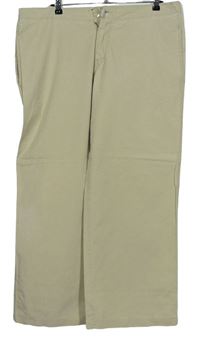 Pánske béžové kockované plátenné nohavice Kenvelo