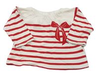 Bílo-červené pruhované triko s mašlí H&M