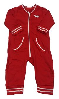 Červená tepláková kombinéza s výšivkou Mothercare