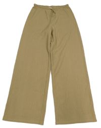 Béžové rebrované široké tepláky H&M