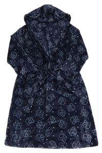 Tmavomodrý chlpatý župan s medvídky Pudsey a kapucňou George