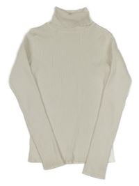 Biely rebrovaný sveter s rolákom Next
