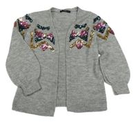 Sivý pletený cardigan s fitry George