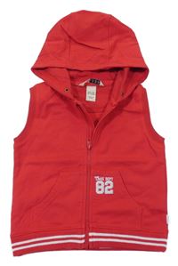 Červená prepínaci tepláková vesta s číslom a kapucňou H&M