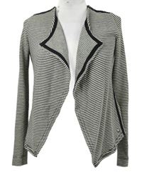 Dámsky bielo-čierny pruhovaný svetrový cardigán Garcia