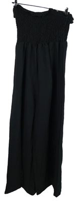 Dámsky čierny žabičkový nohavicový overal Shein