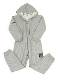 Sivá prešívaná tepláková kombinéza s kapucňou River Island